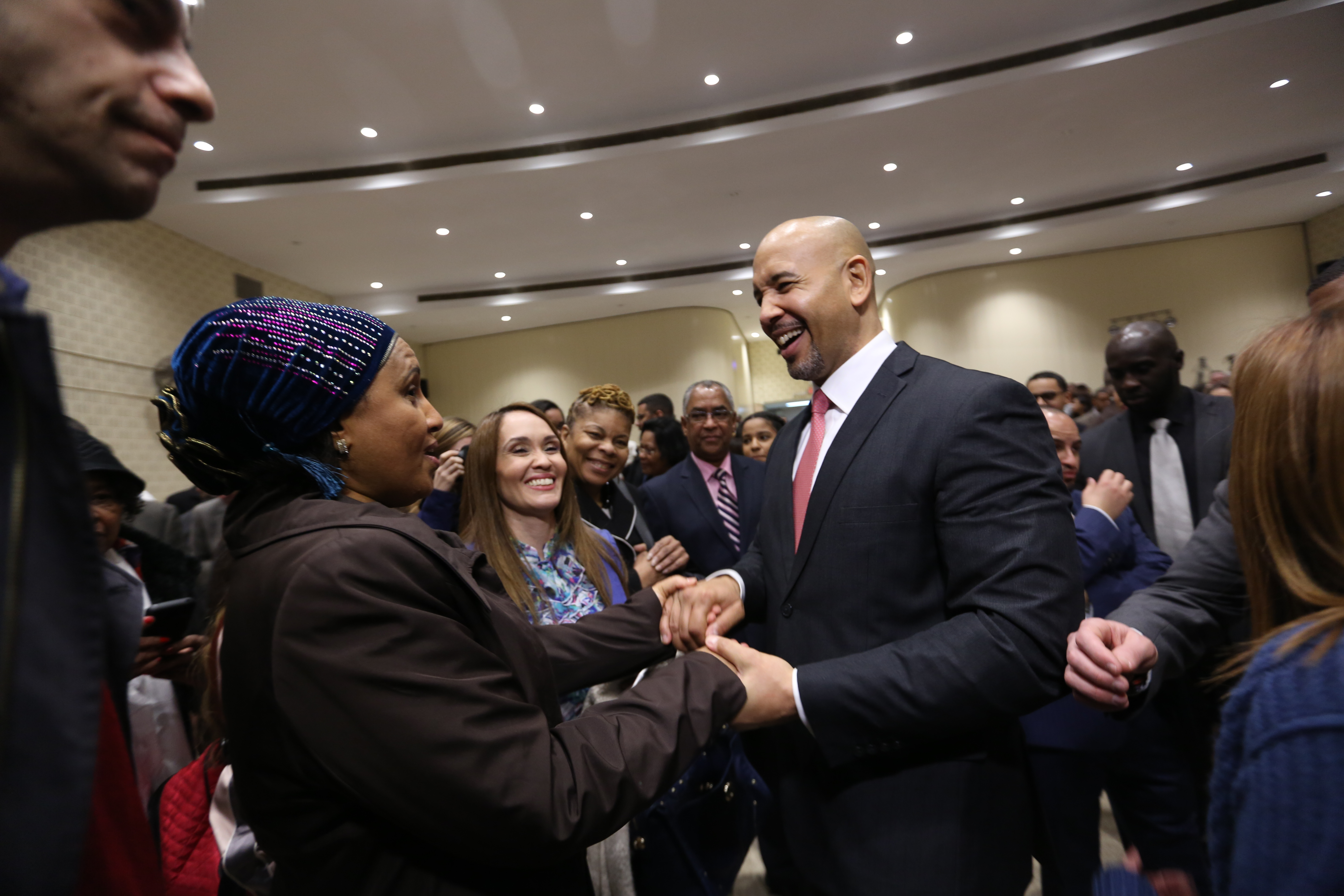 Presidente del condado de El Bronx, Ruben Diaz Jr.durante el Estado del Condado en la Escuela John F. Kennedy en el Bronx.