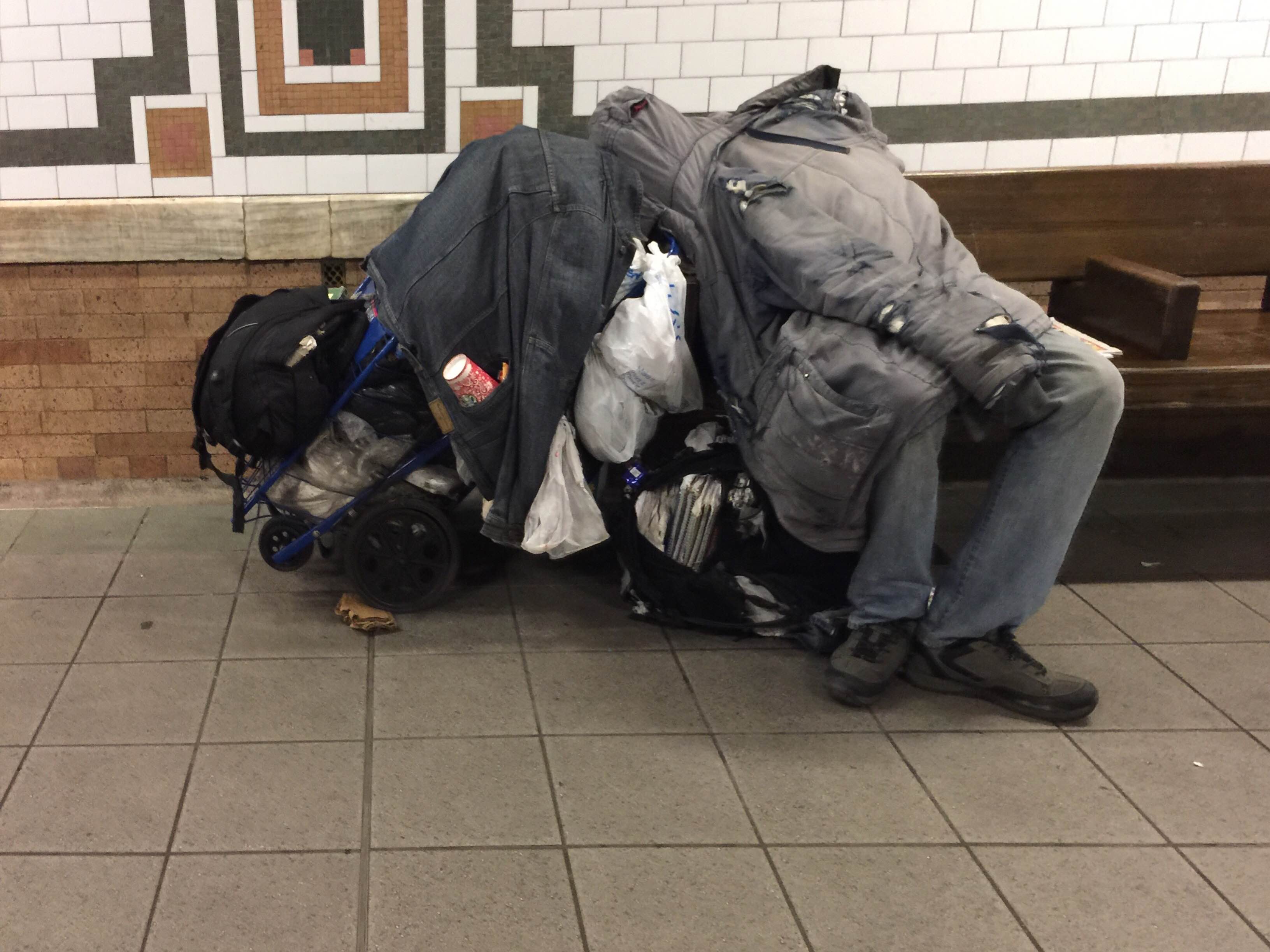 Desamparados en la ciudad de Nueva York.