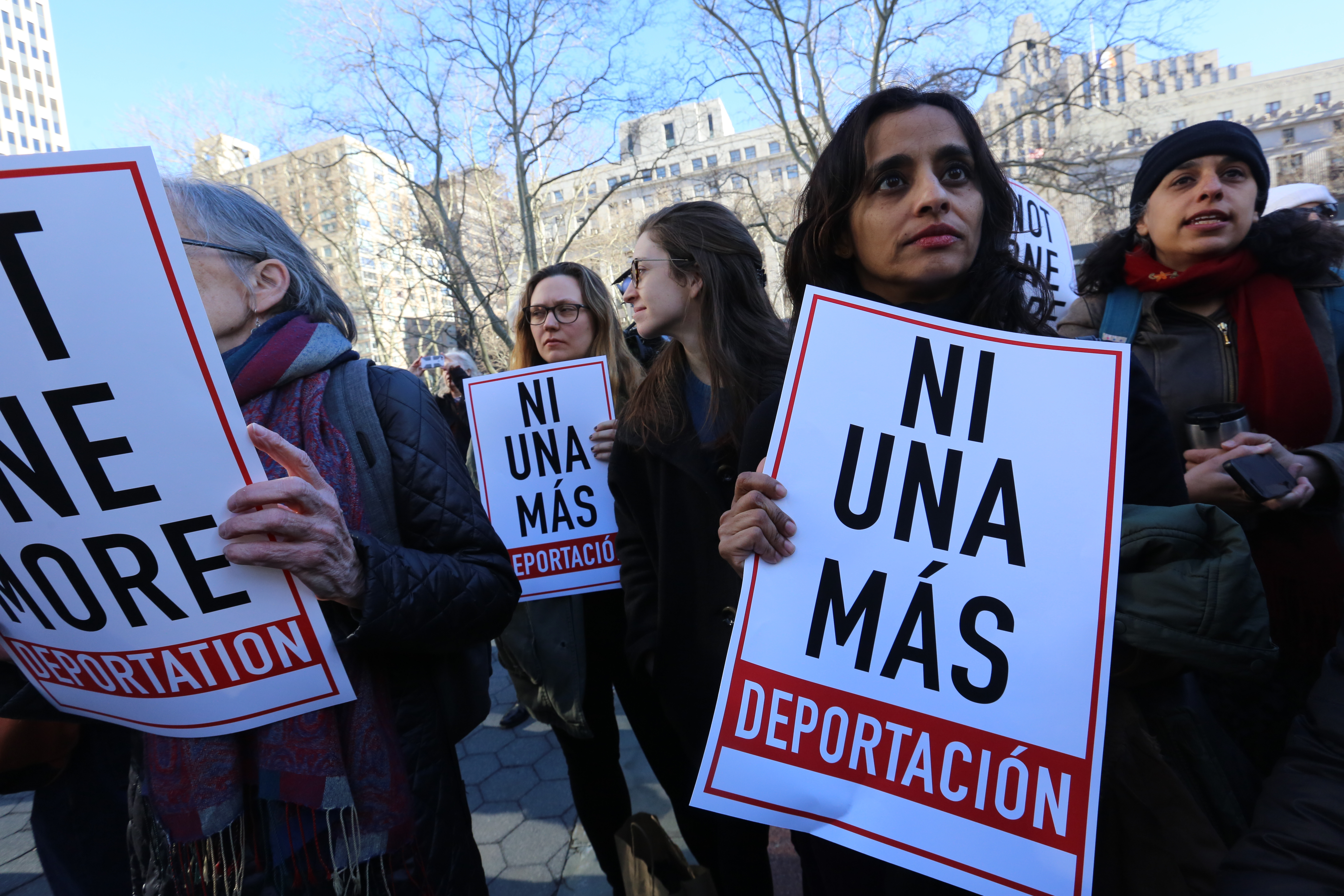 Rally para la Solidaridad en contra a la deportacion de inmigrantes en frente del 26 de Federal Plaza, Manhattan.