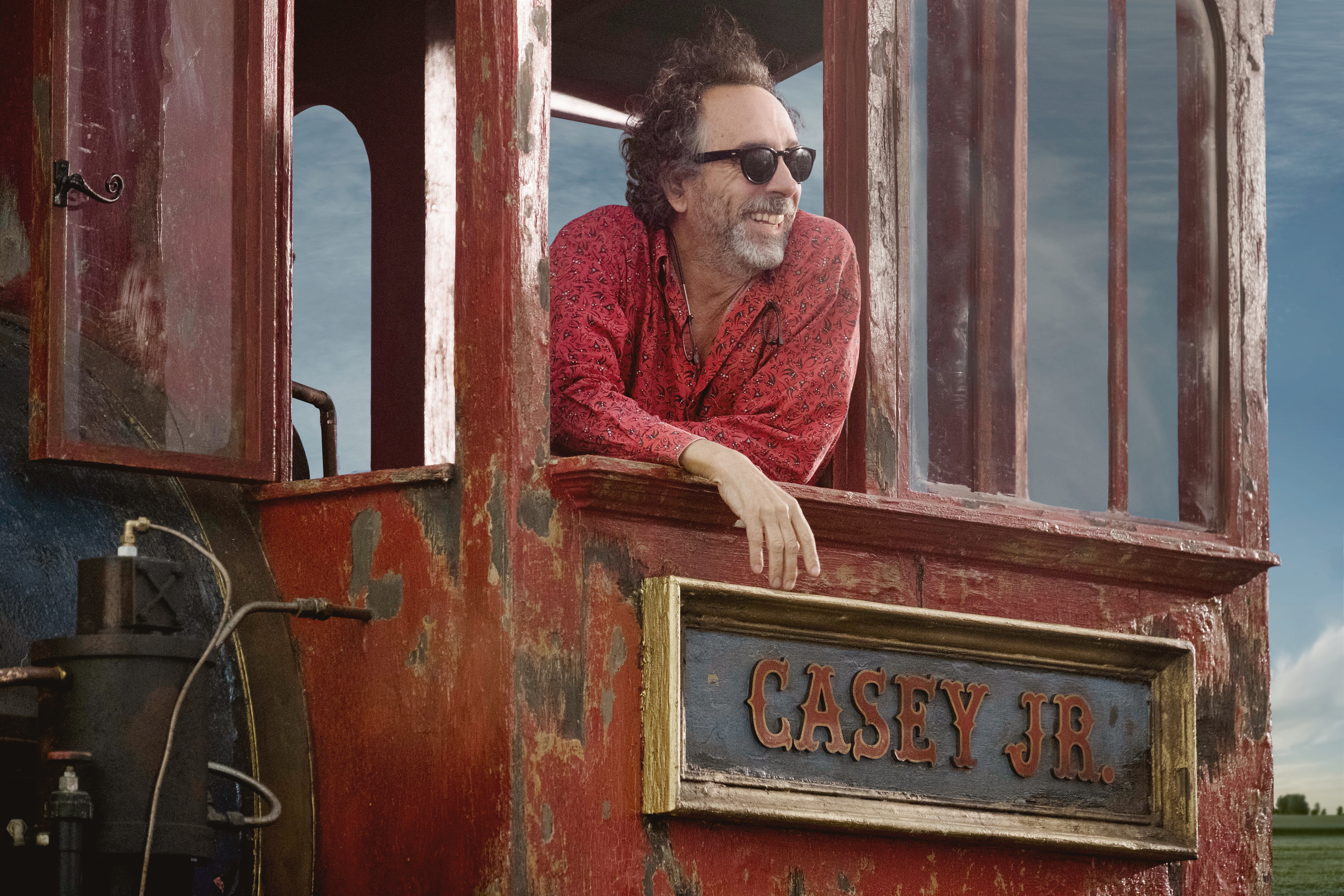 Tim Burton en el set de "Dumbo".