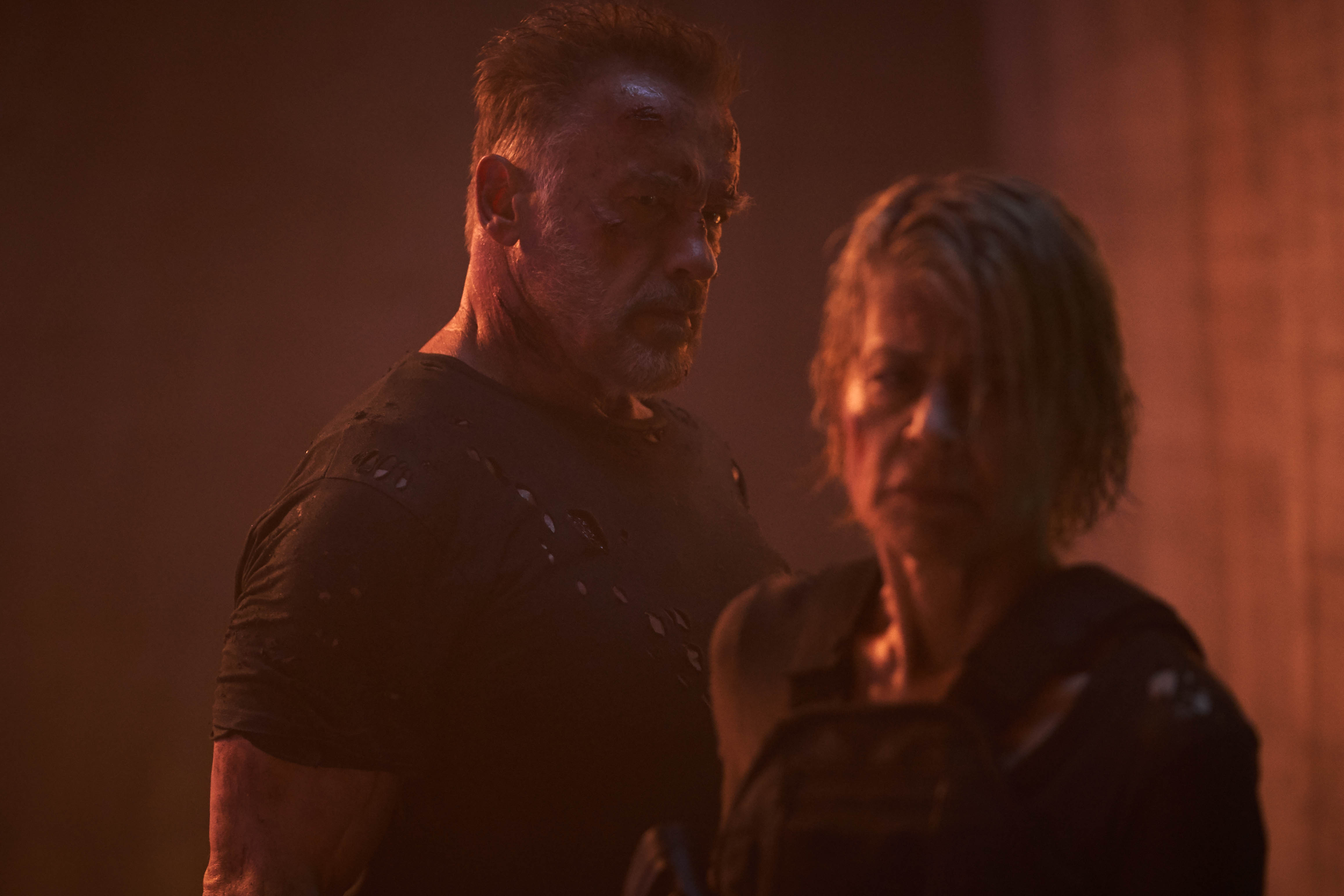 Arnold Schwarzenegger y Linda Hamilton se reencontraron años después. / Foto: Paramount Pictures