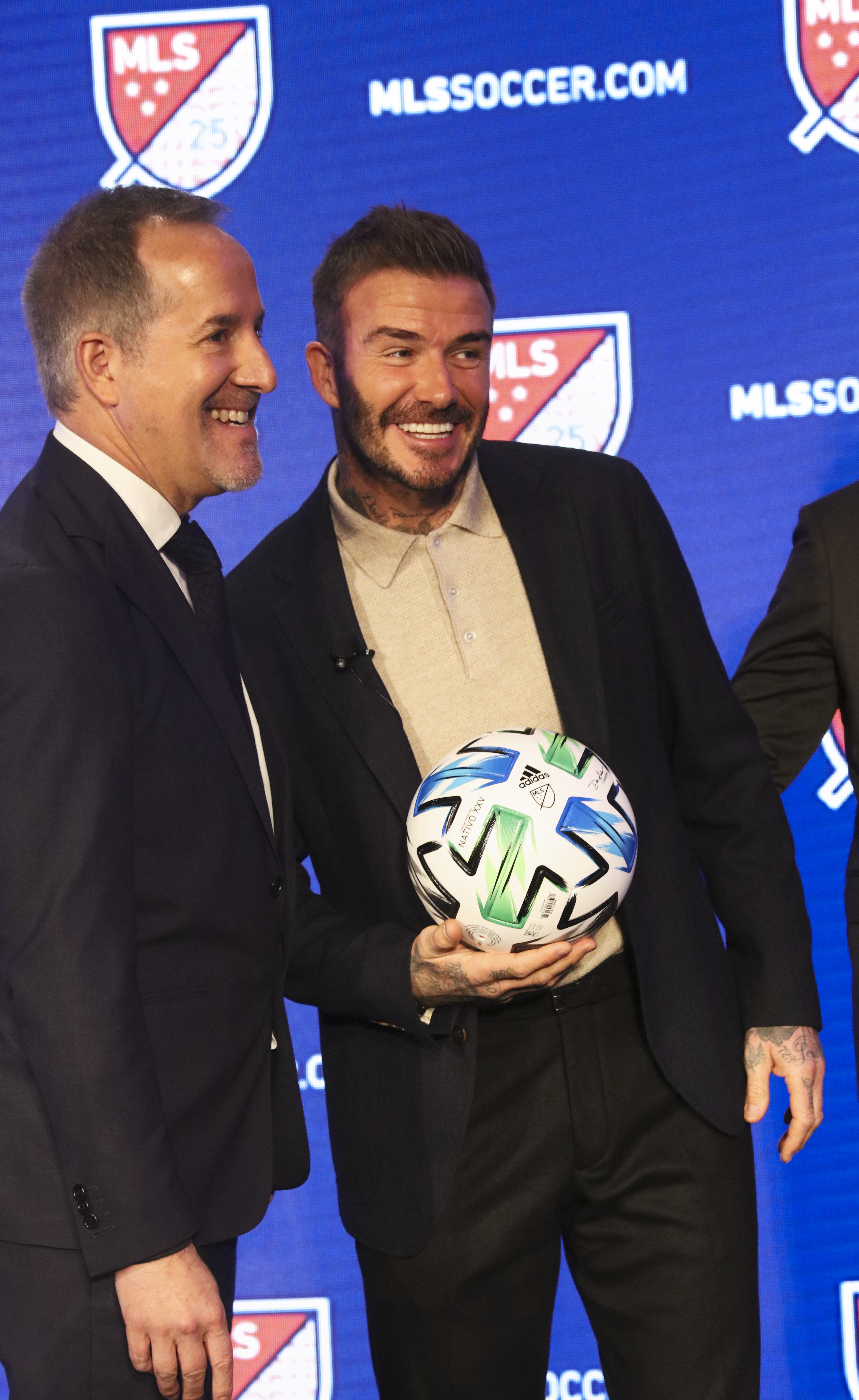 Mas Santos y Beckham. / Foto: MLS