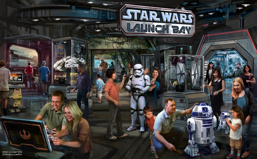 'Star Wars Launch Bay' albergará exhibiciones, personajes y merchandising de la saga.