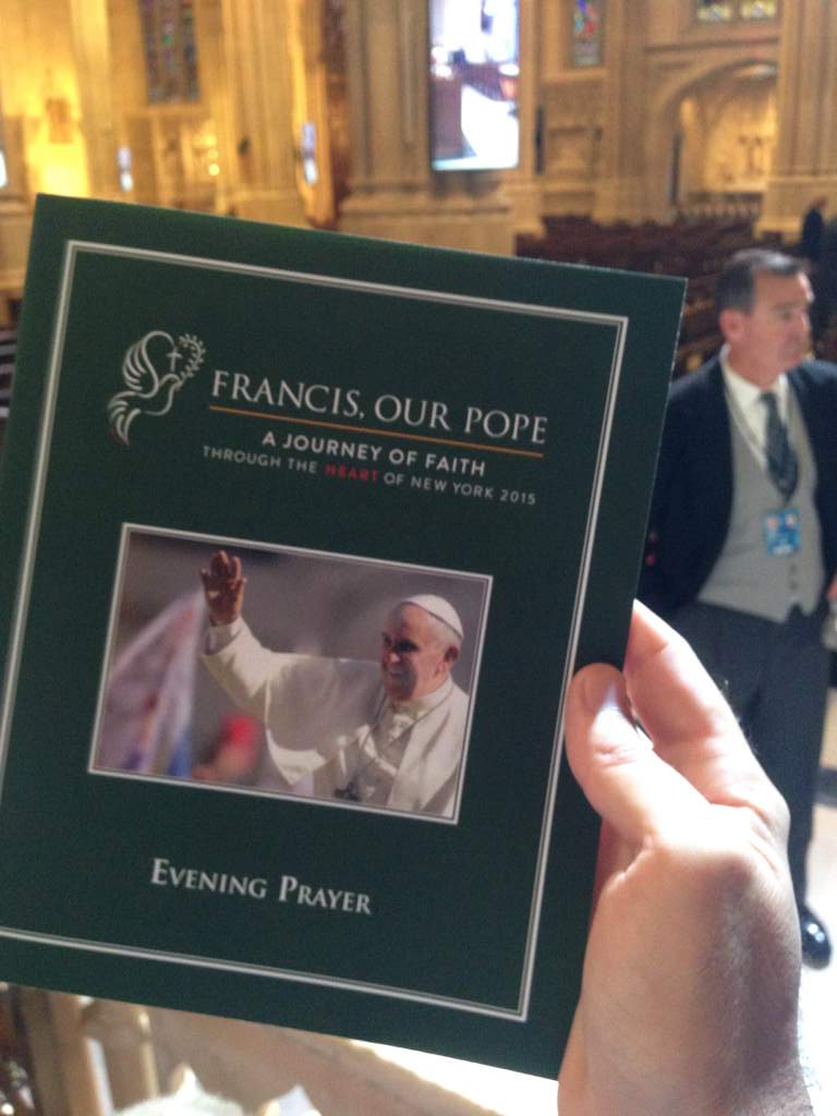 Programa para la misa del Santo Padre.