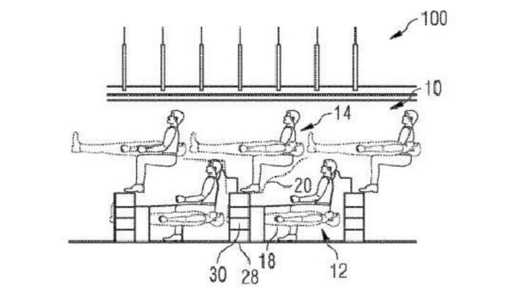 Airbus patentó su nueva distribución de pasajeros en un avión.