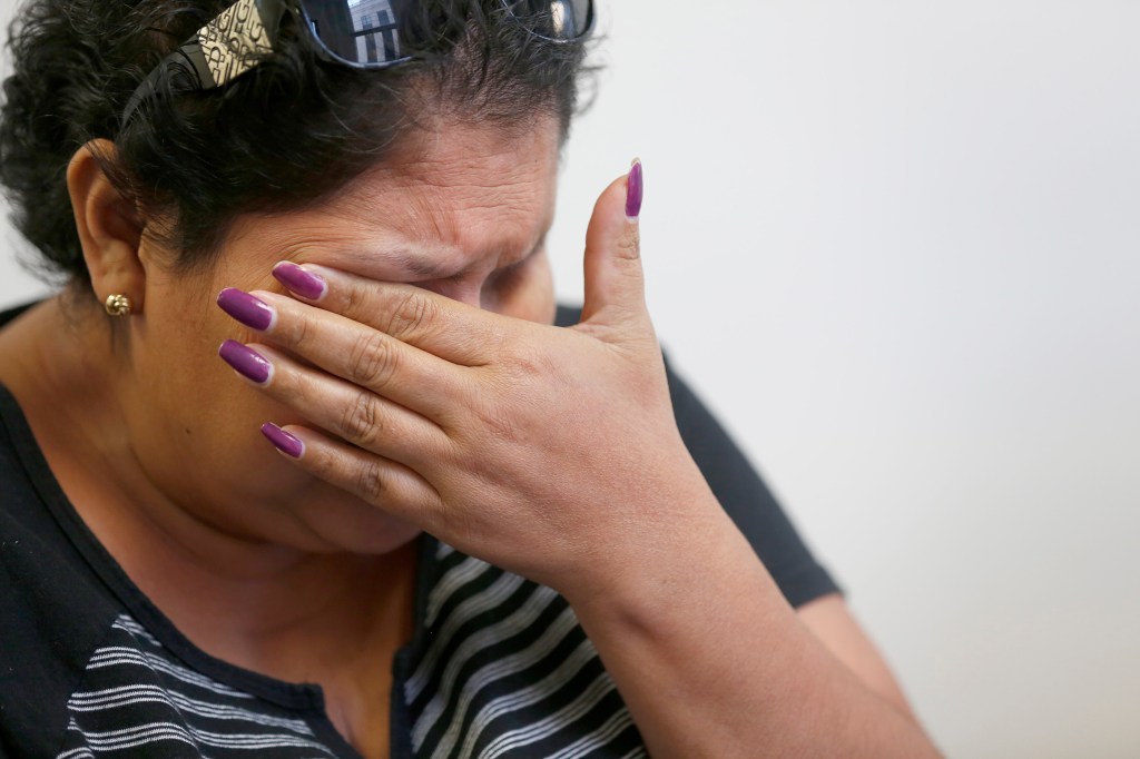 11/18/15 /LOS ANGELES/An emotional Ana Lilia Martinez relates how the cancer that claimed her eye is now spreading to her brain. (Photo by Aurelia Ventura/La Opinion)