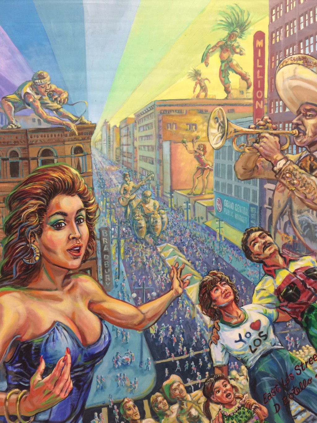 Otra obra de arte chicano en MOLAA: 'LA Fiesta Broadway', de Wayne Healy y David Botello.