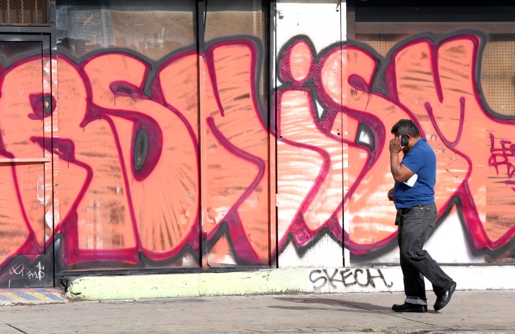 n promedio, la Oficina de Embellecimiento de la ciudad de Los Ángeles gasta 7.5 millones de dólares en la remoción de graffiti por año. /AURELIA VENTURA