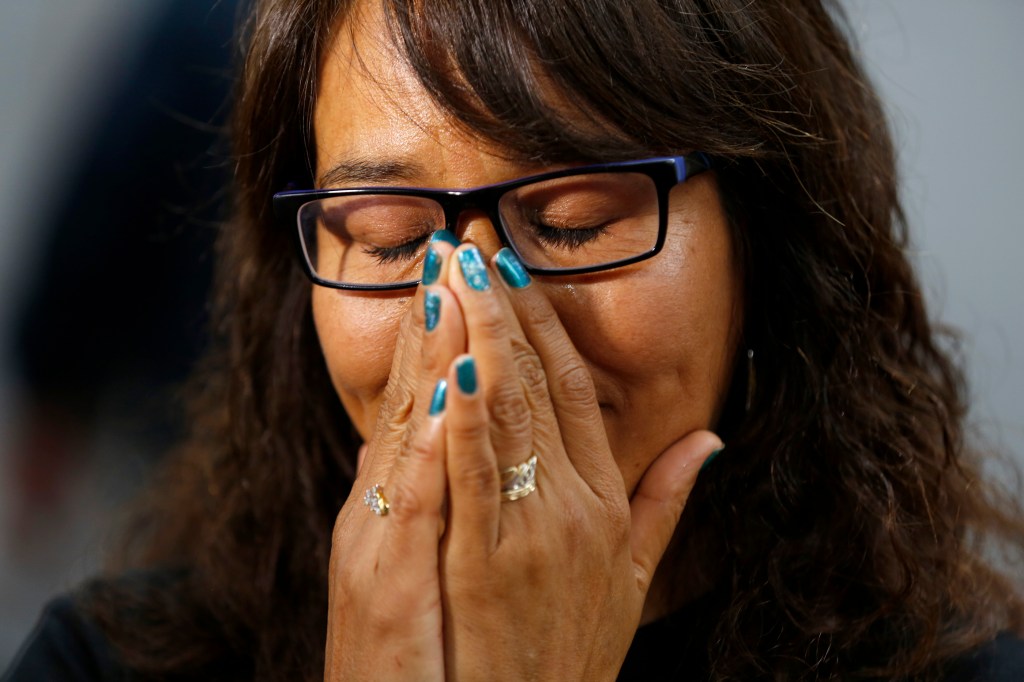 01/19/16 / LOS ANGELES/ An emotional Isabel Medina, during a press conference joined immigrant community leaders and families who will benefit from Administrative Relief and look forward to a favorable SCOTUS decision after the DAPA/DACA+ hearing. The Supreme Court of the United States (SCOTUS) announcedÊMondayÊit will consider this term a Justice Department appeal related to the case brought against President Obama's Administrative Relief programs announced November 2014.ÊÊ(Photo by Aurelia Ventura/La Opinion)