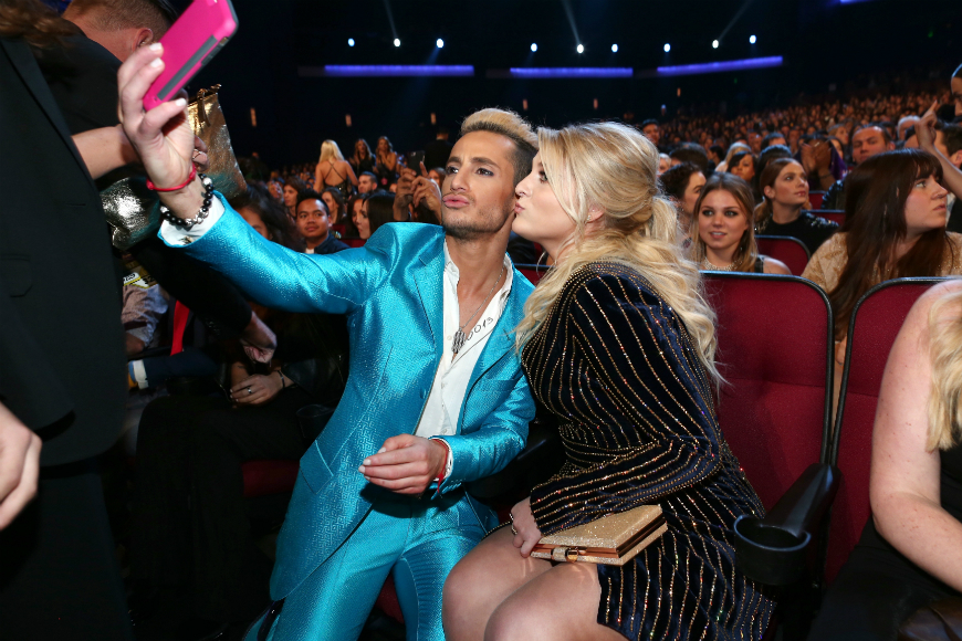 Frankie Grande (L) and singer Meghan Trainor