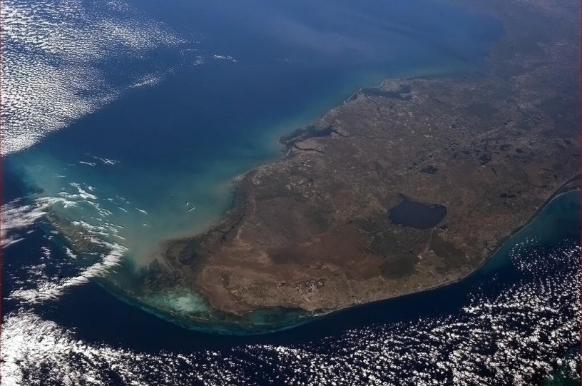Lago Okeechobee, como se ve desde la Estación Espacial Internacional. 