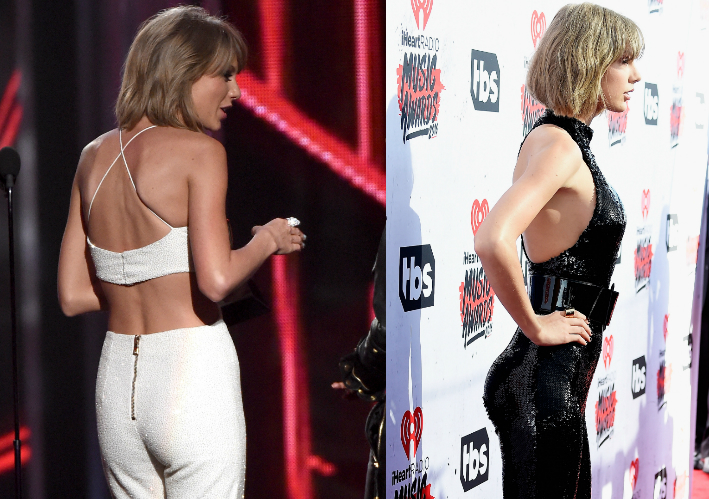 Hace un par de meses Swift también eligió un enterizo blanco en la pasada ceremonia de los premios Billboard. 
