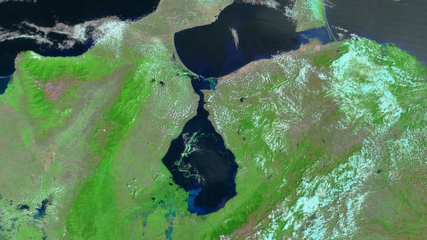 El estado Zulia rodea al lago de Maracaibo, el más grande de SudaméricaImage copyrightNASA Image caption El estado Zulia (Venezuela) rodea al lago de Maracaibo, el más grande de Sudamérica.