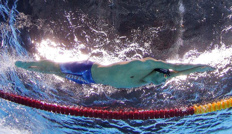 Phelps durante su participacion en Rio 2016