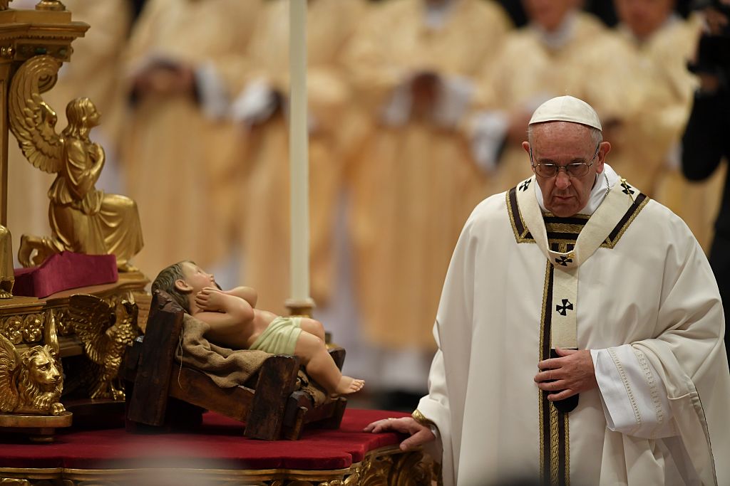 El papa Francisco en la misa de víspera de Navidad en El Vaticano. ANDREAS SOLARO/AFP/Getty Images