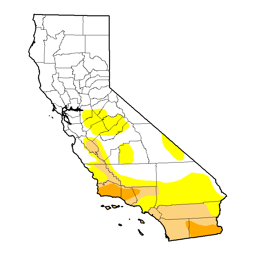 El 38% del estado presenta algún tipo de sequía, pero solo el 4% entra la categoría de "severa" (Foto: U.S. Drought Monitor)