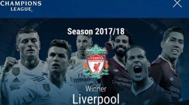 De acuerdo con el fotomontaje, Liverpool sería el campeón de la Champions League