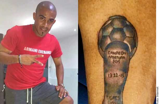 El "Cacha" Arévalo se tatuó la copa ganada en el Apertura 2015.