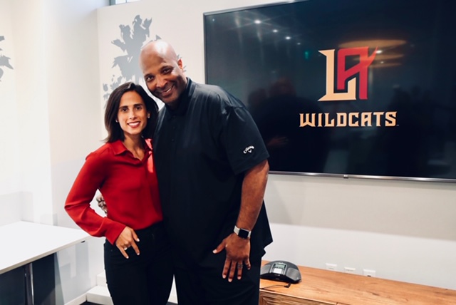 La presidenta Heather Brooks y el coach Winston Moss. /LA Wildcats/XFL