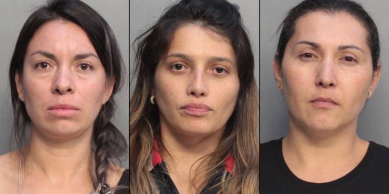 Las tres mujeres arrestadas por robar en un Macy's del sur de la Florida.