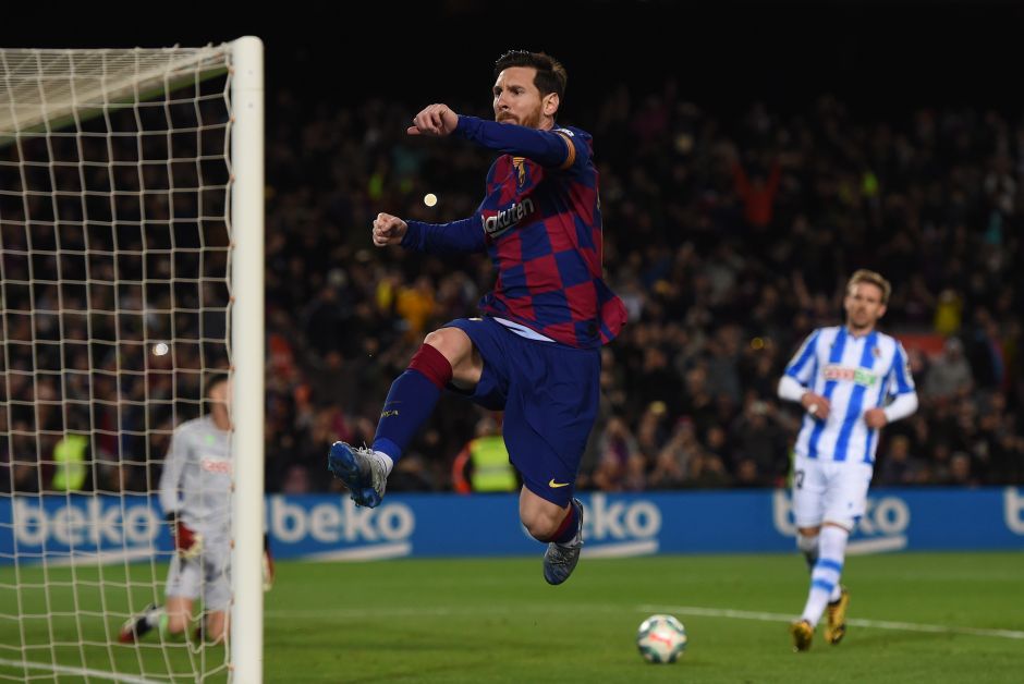 Leo Messi celebra el gol del triunfo.